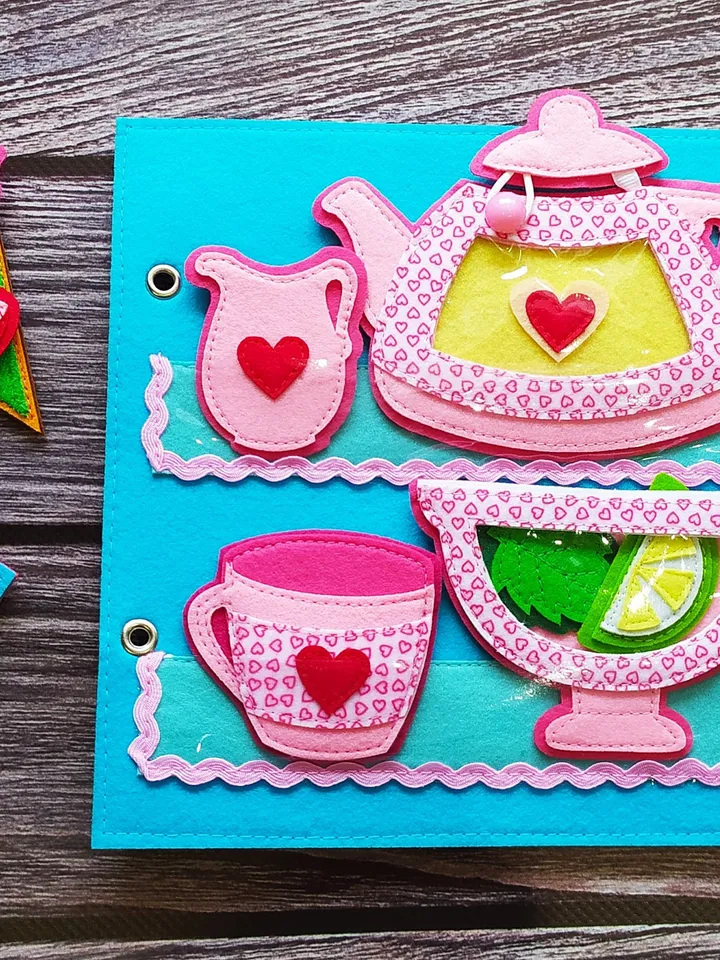 Cooking  Quiet book Pattern pdf, Kitchen Felt book pattern svg, Soft sensory book template, Busy book sewing ideas for girl 2, 3, 4 year old