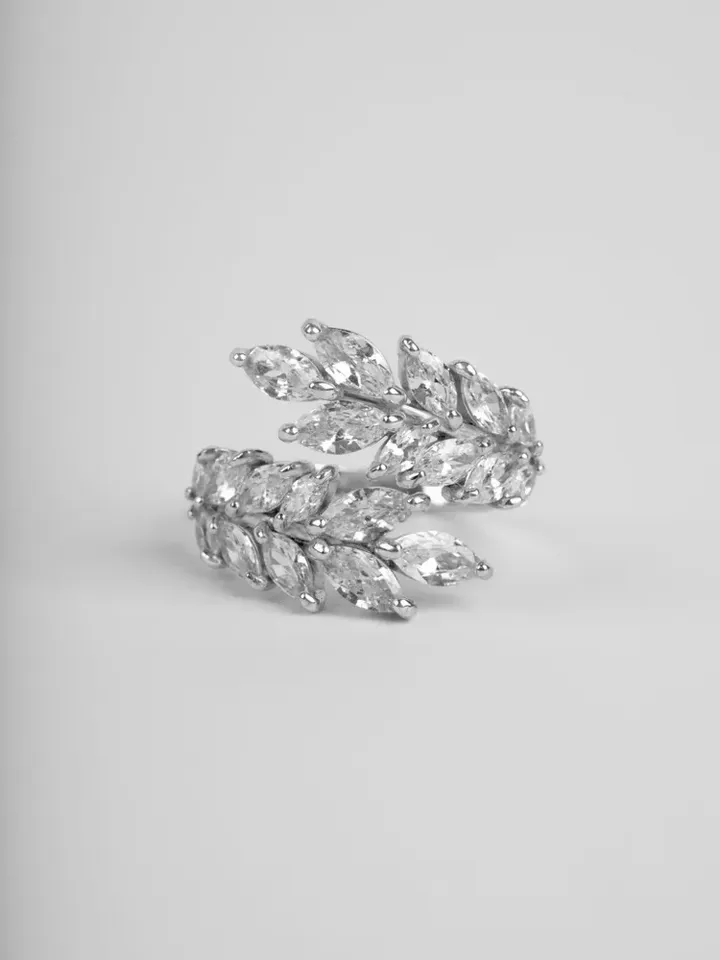 Silver 925 women's adjustable ring with cubic zirconia
