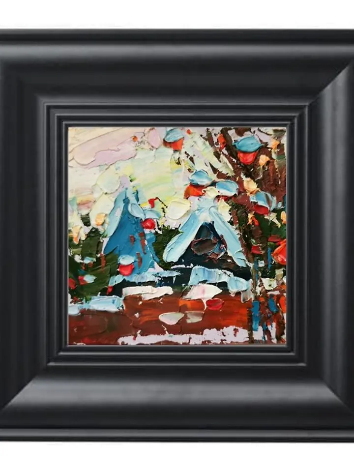 Kawagoe Painting 油畫原作 Original Art 手工油畫 Small 油畫 Japan Landscape Snow Artwork