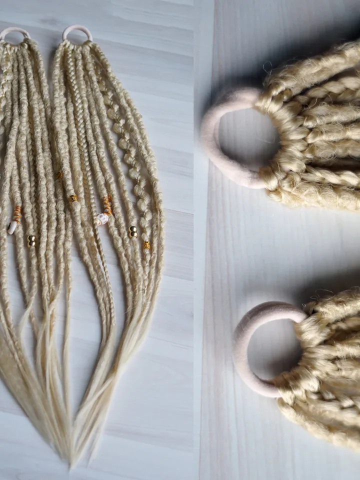 Ponytail blonde Summer Hair Synthetic Dreads on Hairband Dreadlocks Extensions Beach Hippie Boho Style Instant Extensions