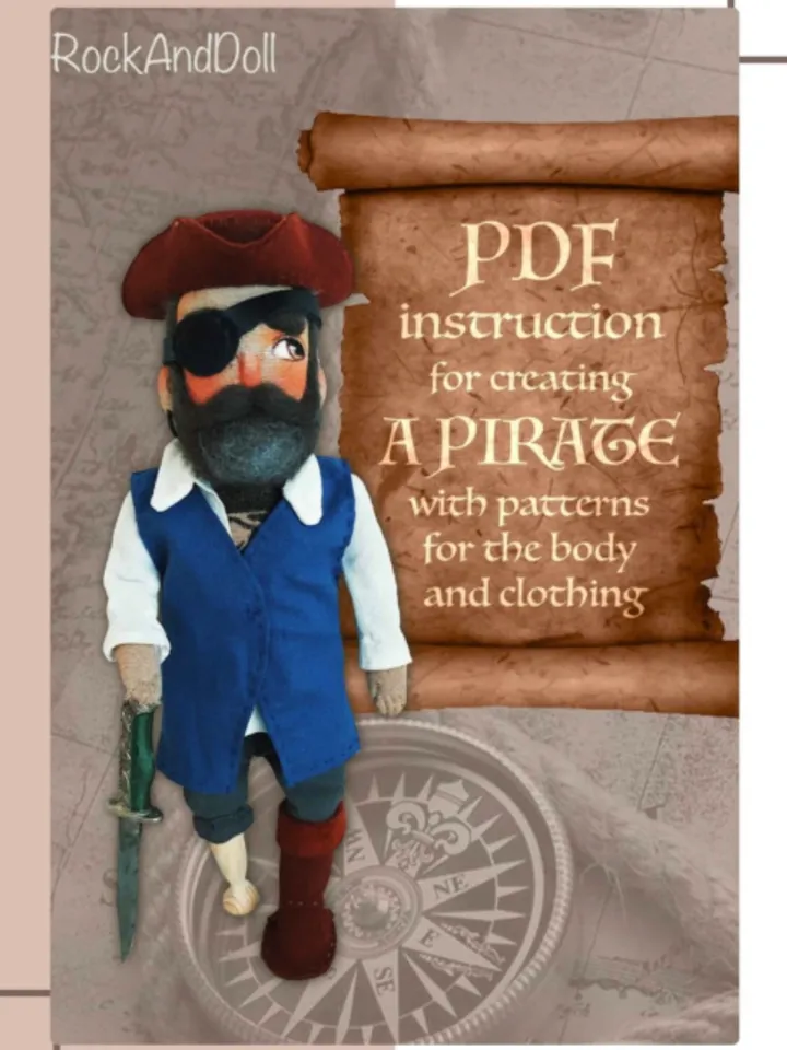 PDF tutorial how to make bearded Pirate in English