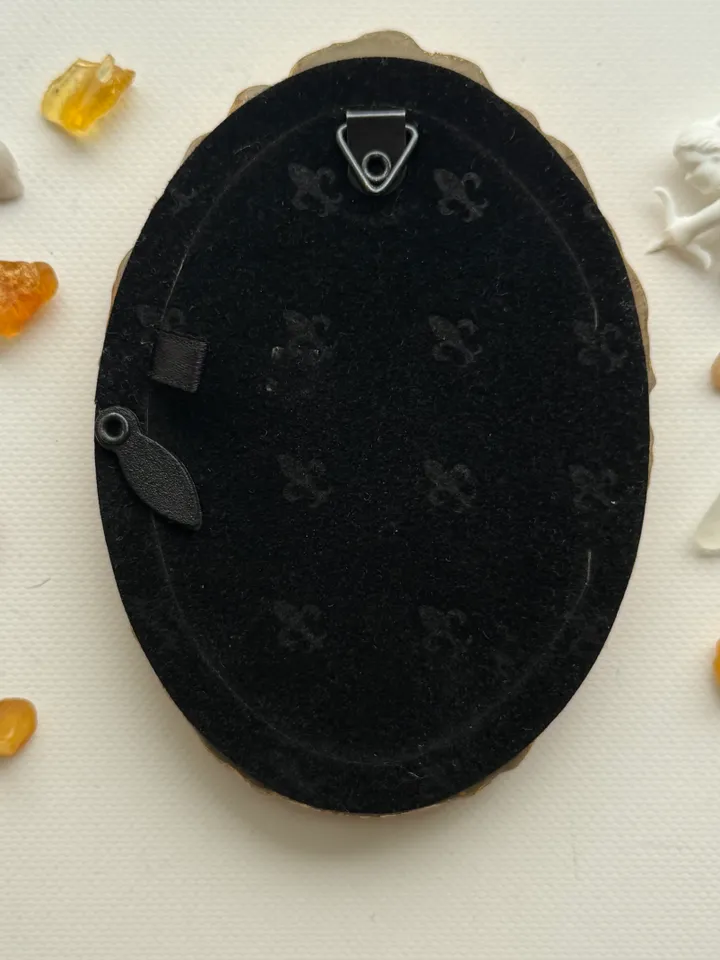 Framed Bird Raven Painting Small Original Witch’s Friend Artwork Crow Art Tiny Oval Painting Bird