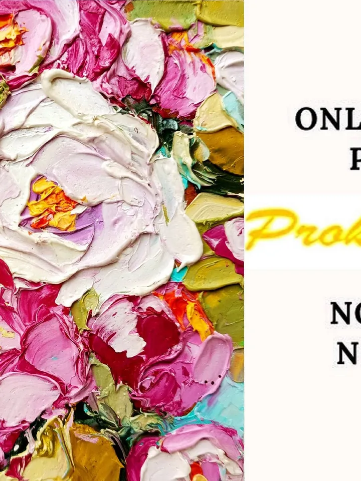Peony Painting Impasto Original Art Pink Floral Wall Art Flowers Small Oil Painting by ArtProkopaloSv