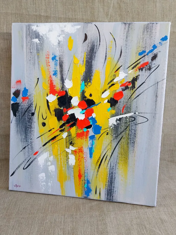Abstract oil painting "Motion" 40x35 cm\ 16x14 inches.