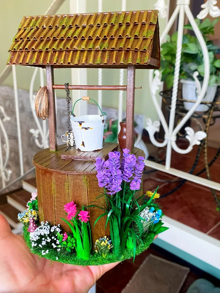 Well for the doll garden. Doll accessories. Dollhouse miniature. 1:12. Doll garden.