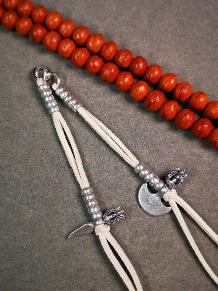 Gandhanra Handmade 5mm Tibetan Buddhist Prayer Bead Counters for 8-15mm Mala,With Kartika and Kila Pendant