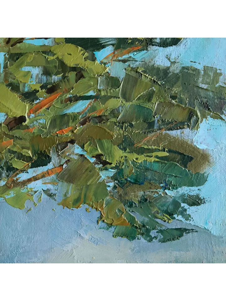 Mountain Painting 12x8" Tree Landscape ORIGINAL Painting Impressionist Mountains ART Signed by artist Marina Chuchko