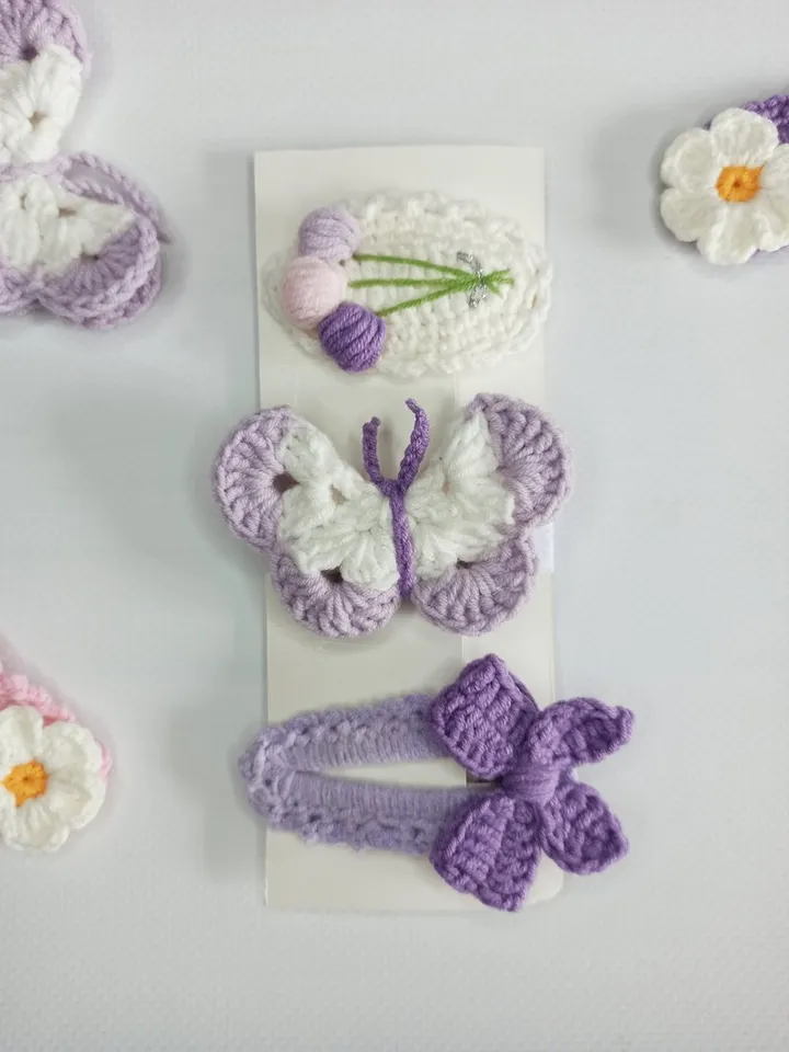 Set accessories for hair,crochet hairpin for girl,rubber bands for hair