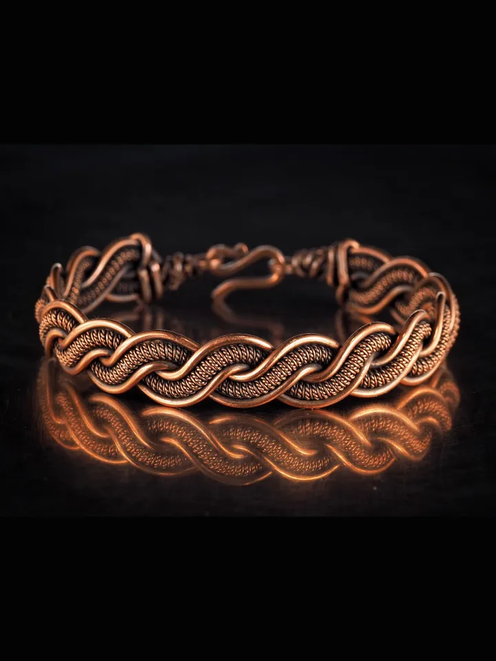Unique handmade copper wire wrapped bracelet for woman Woven wire copper jewelry Wire wrap art copper jewelry Handmade