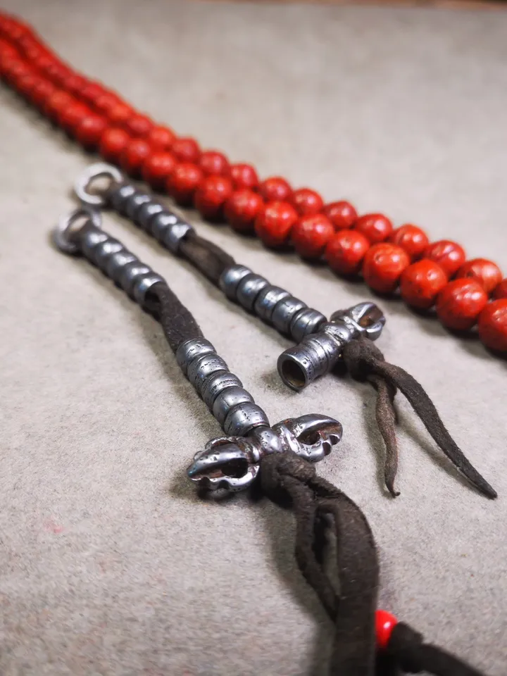 Gandhanra Handmade 6mm Cold Iron Tibetan Buddhist Prayer Bead Counters for 8-15mm Mala