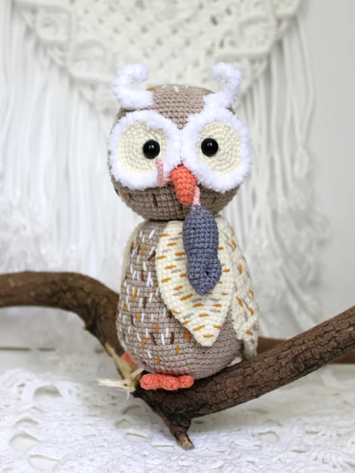 Crochet owl pattern PDF in English Amigurumi owlet Halloween nursery decor