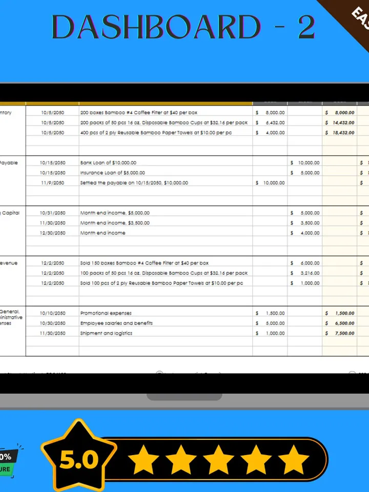 Self-Employment Ledger Template, Editable Google Sheets, Digital Download for Income & Expense Tracking for Freelancers and Entrepreneurs