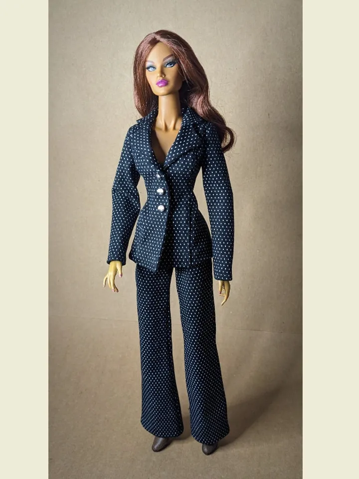 Handmade classic suit (jacket & pants) for 16-inch Fashion Royalty dolls - FR16