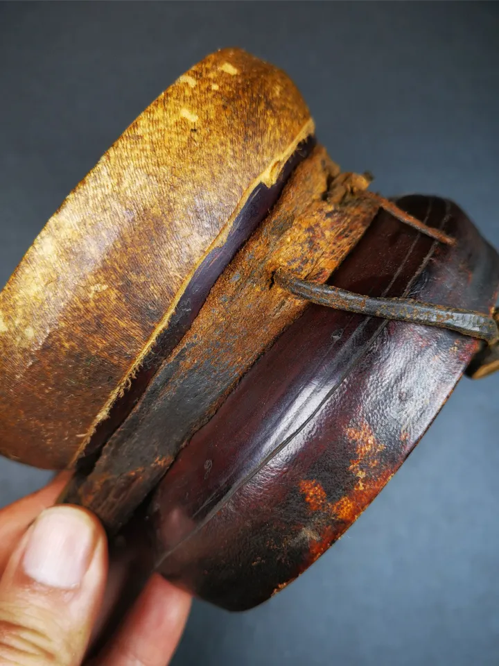 Gandhanra Vintage Tibetan Tantric Buddhist Ritual Implement Chod Drum,Damaru,Religious Ceremonial,4.15",80 Years Old.
