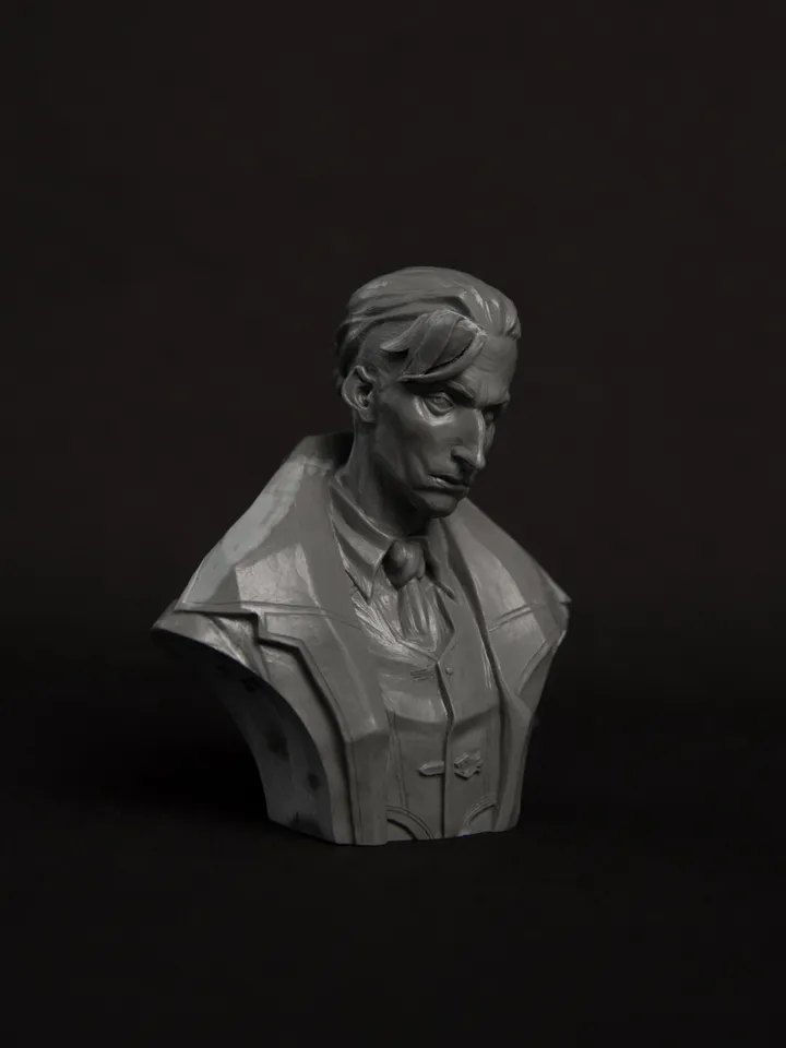 Bust of Silco from "Arcane" (Unpainted)