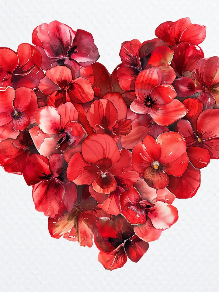 16 Floral Heart PNG Clipart, Watercolor clipart, Floral Heart sublimation, Printable clipart, Digital download, Paper craft, junk journal