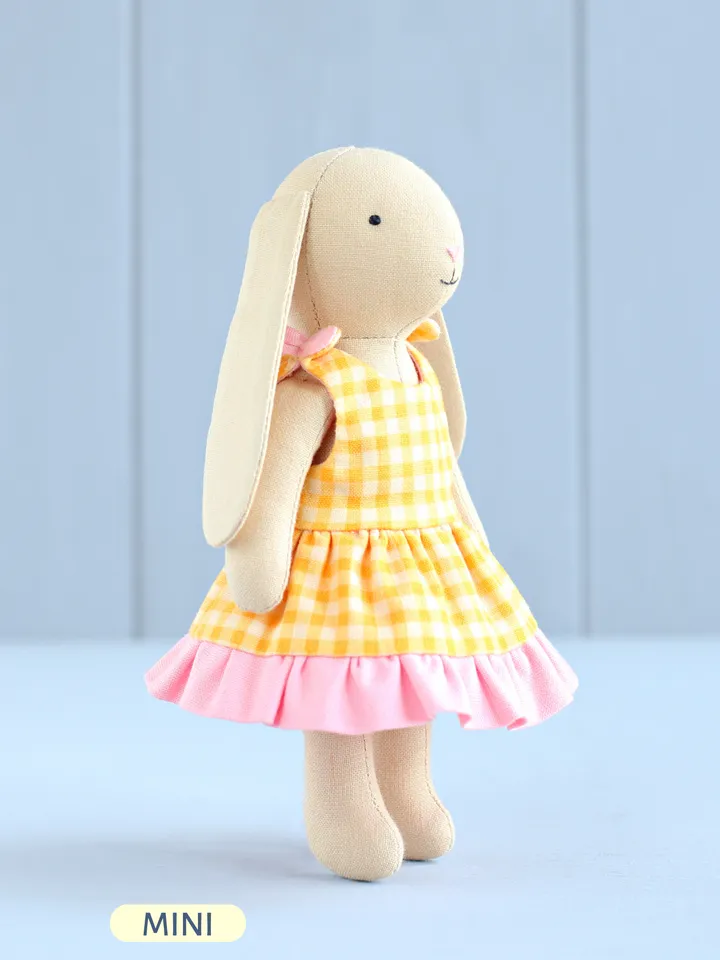 PDF Mini Bunny with Floppy Ears in Sundress Sewing Pattern