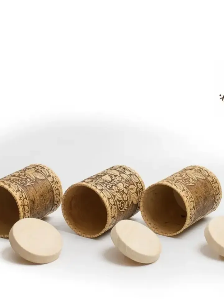 Set of wooden cans, 3 pcs.