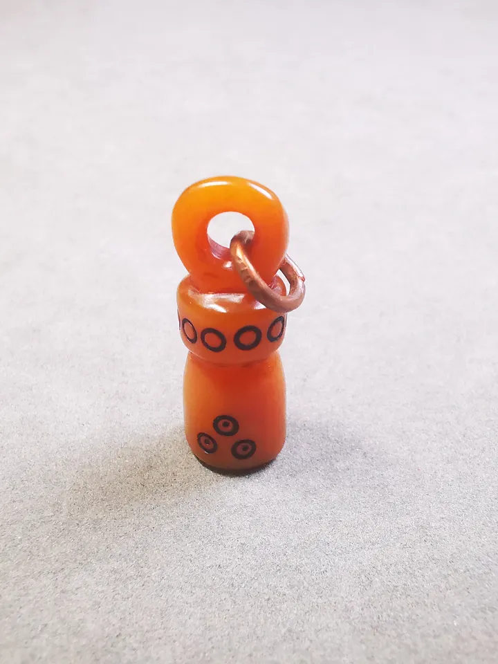 Gandhanra Tibetan Bone Carved Stamp Amulet,Swastika Symbol 卐, Pendant for Mala,Prayer Beads Accessories
