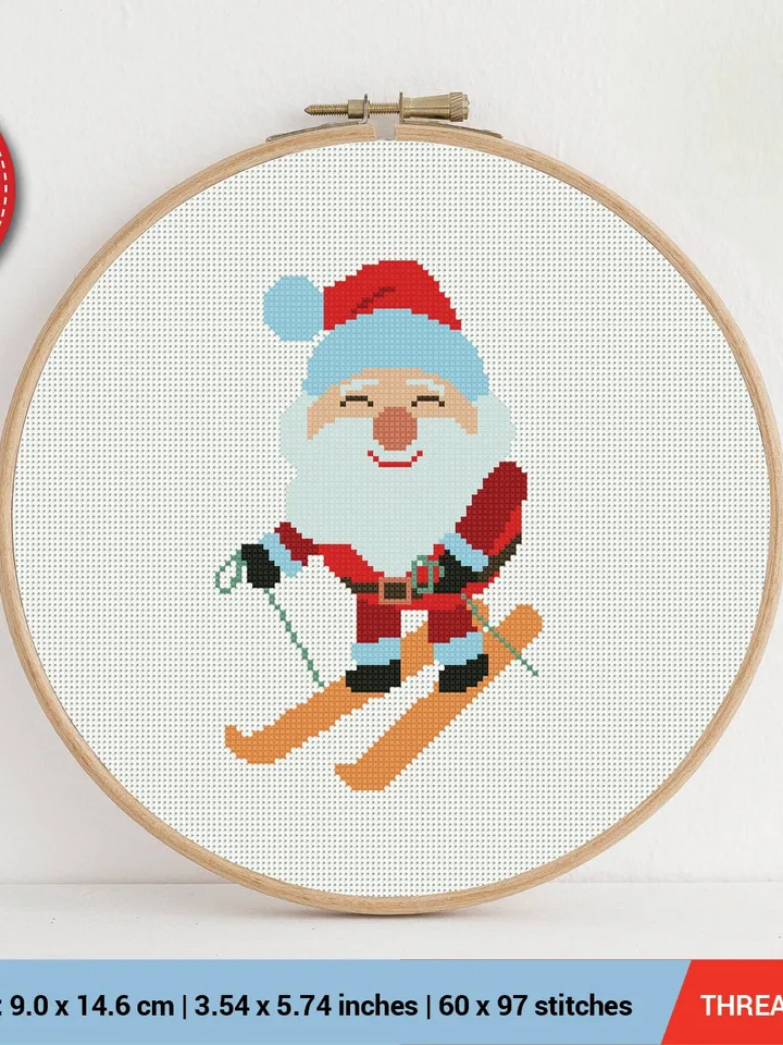Bundle of 3 Santa Claus Cross stitch pattern | Embroidery Pattern | Instant Download | Embroidery Designs