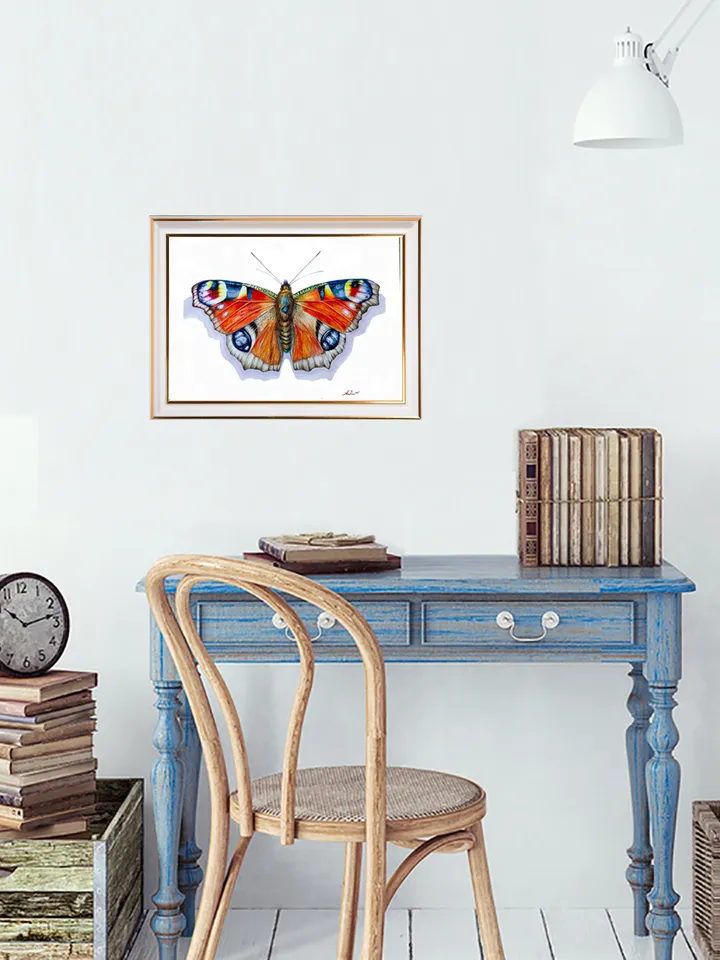 Butterfly Aglais io, effect eye