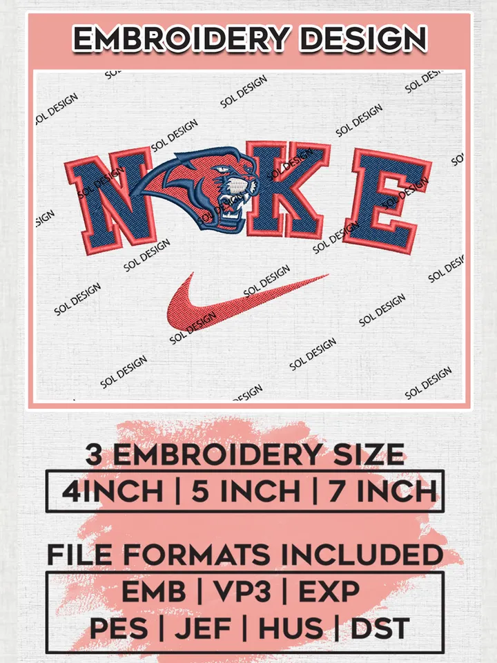 Nike Houston Cougars Machine Embroidery Design, NCAA Houston Cougars Embroidery Design Design files, NCAA Embroidery Designs, NCAA Machine Embroidery Designs, Digital Download