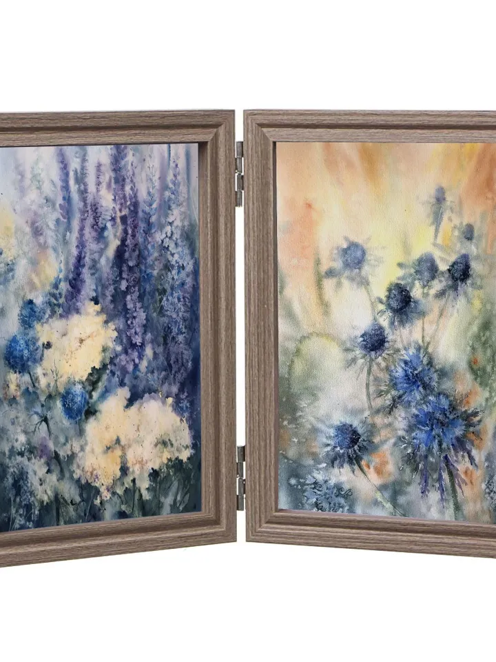 Flowers Prints Wall Art Set of 2 Prints Wildflowers Painting Flowers Watercolor Painting