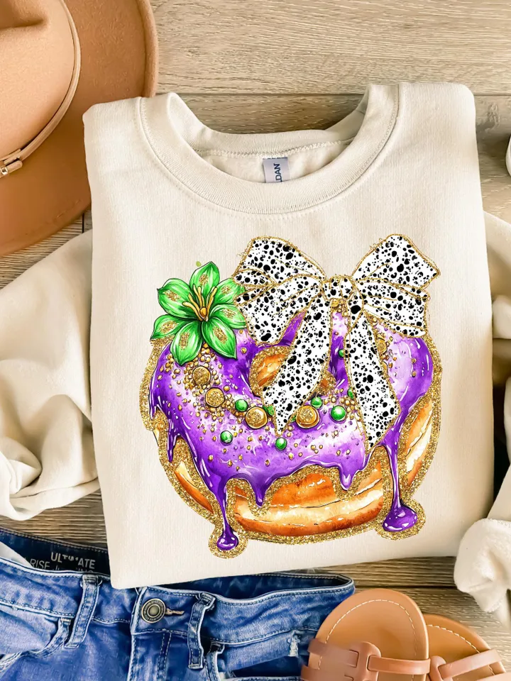 King Cake coquette png, Coquette Mardi gras png, Mardi Gras png, Let the good times roll png, Fleur De Lis Png, Brushstroke Mardi Gras Png