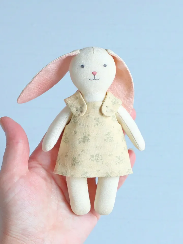 2 PDF Mini Bunny with Clothes and Basket Sewing Patterns Bundle