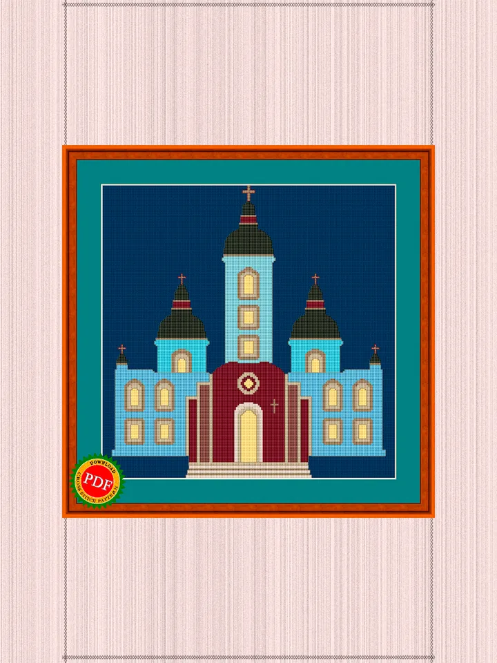 Catholic Cathedral Cross Stitch Pattern | Catholic Church