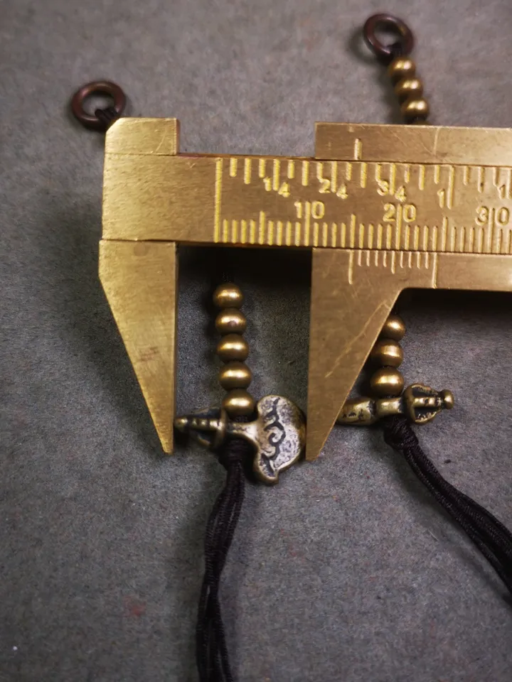 Gandhanra Handmade Tibetan Buddhist Mala Counters,Prayer Bead Counters,with Kartika and Kila Pendant,Made of Brass,Small Size 4mm