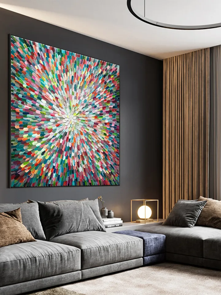 Original Abstract Painting, Large Wall Art,Colorful Flower Painting On Canvas, Home Decor, Office Wall Decor, Handmade Hand Painted Wall Art