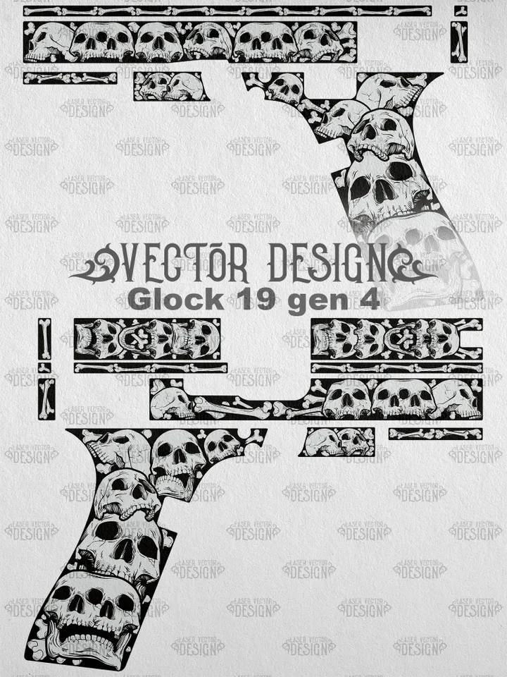 VECTOR DESIGN Glock 19 gen 4 Skulls and bones