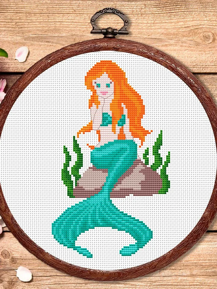 The Mermaid Cross Stitch Pattern, Sea Cross Stitch, Mermaid Pattern, Sea Cross Stitch Pattern, Litlle Mermaid Cross Stitch Patterns #bab007