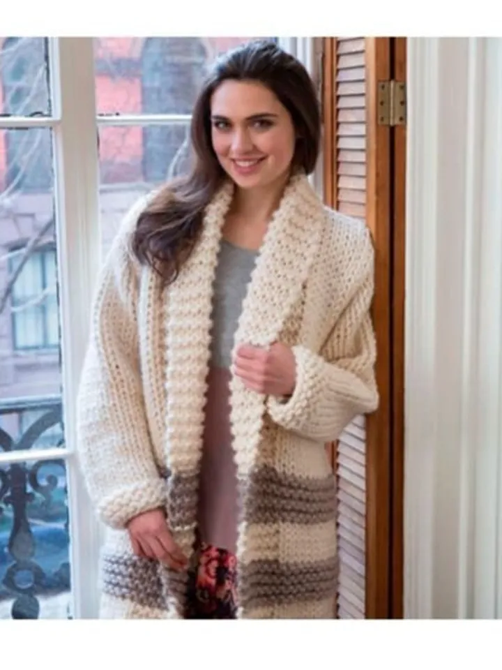 Cardigan bulky knitting , chunky, easy cardigan, women ladies cardigan knitting pattern pdf