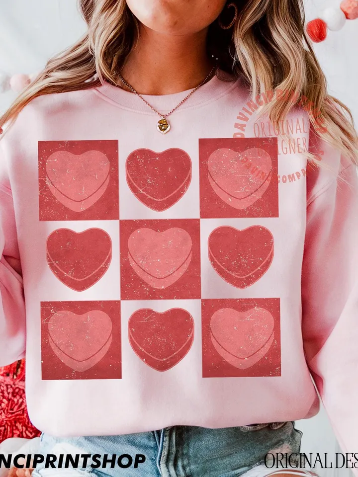Checkered Retro Valentines Heart png, Valentines png, Heart png, Love png, Valentines Shirt Sublimation, Retro Valentines png, Heart, retro