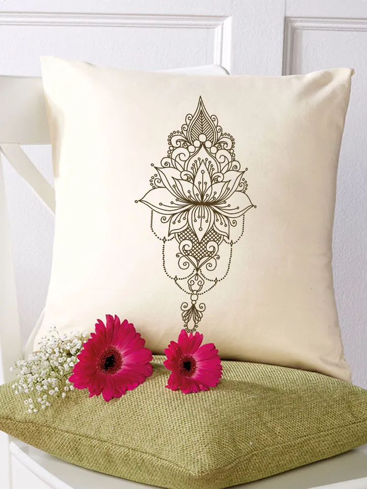 Lotus flower mandala blackwork pattern PDF Backstitch chart Mandala ornament, Blackwork lotus mandala embroidery download PDF #W33
