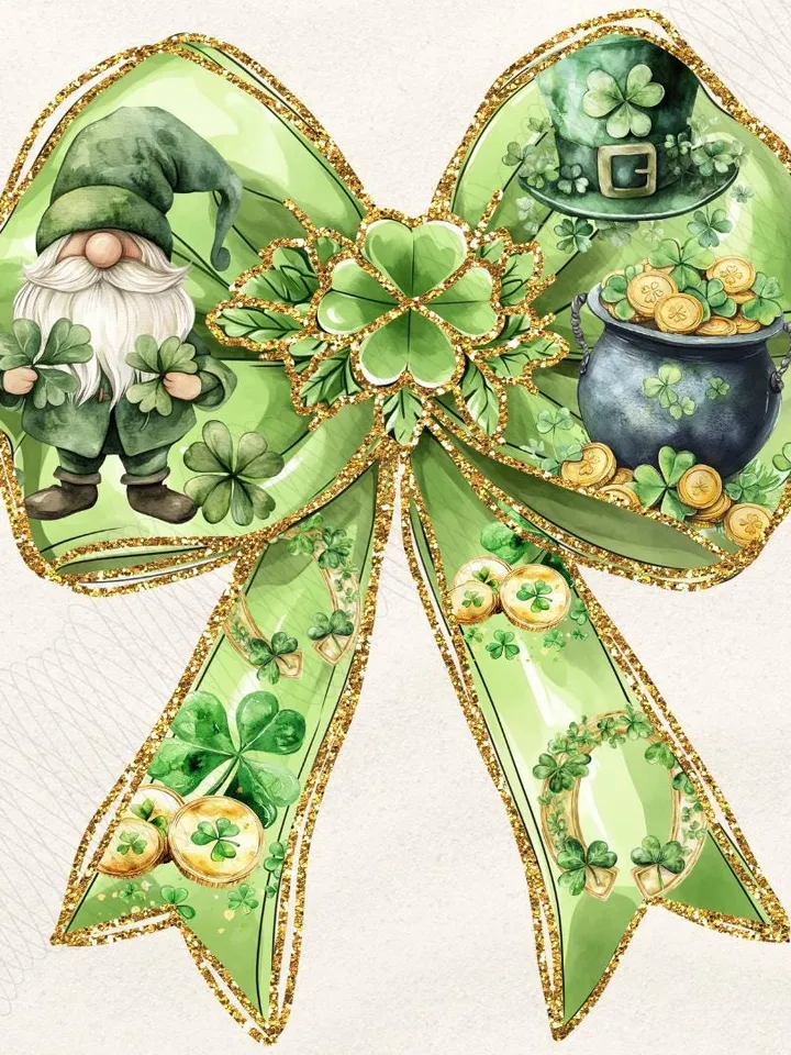 St. Patrick’s Day Coquette Bow PNG, St Patricks Coquette PNG, Coquette PNG, Glitter Faux Disco png, St Patrick's Day png,Glitter Shiny Irish