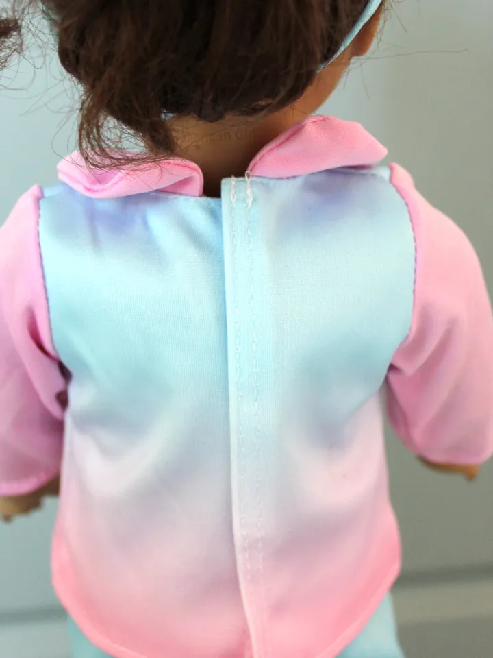 Handmade American Girl Doll Outfit for sleeping – rainbow pajamas for 18 inch doll – gift from grandmother