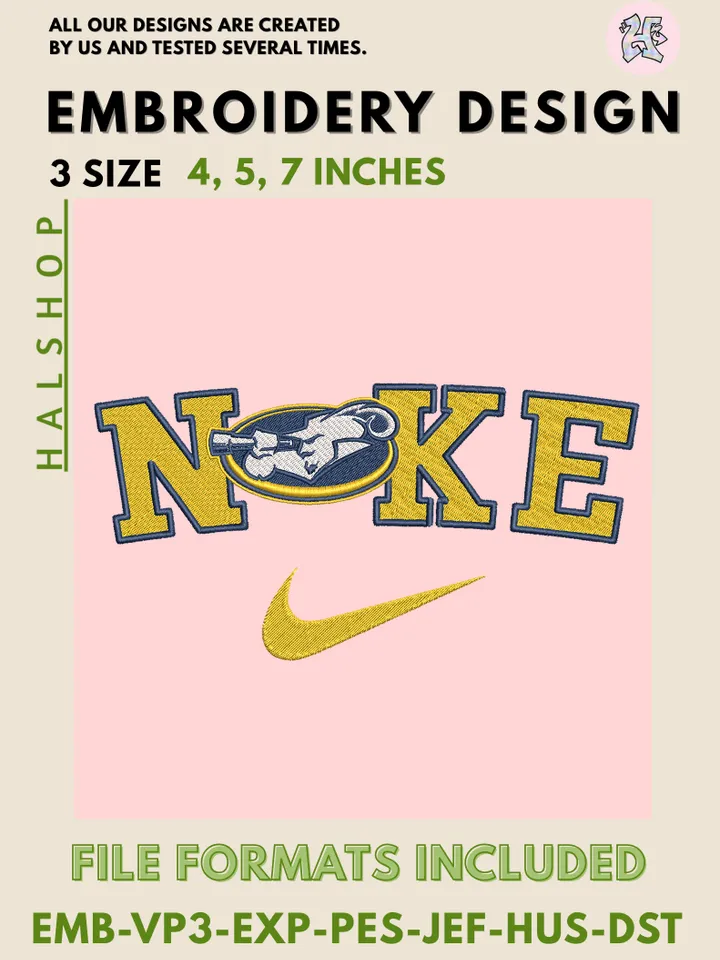 NCAA La Salle Explorers Nike Logo Embroidery Designs | Machine Embroidery Files | 3 Sizes, 6 Formats | College Team Design