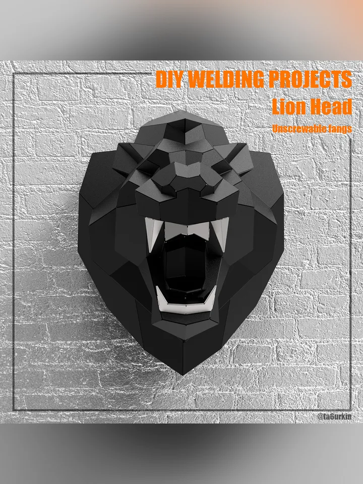 Welding Project Plans Drawings Lion Head (DXF, PDF)
