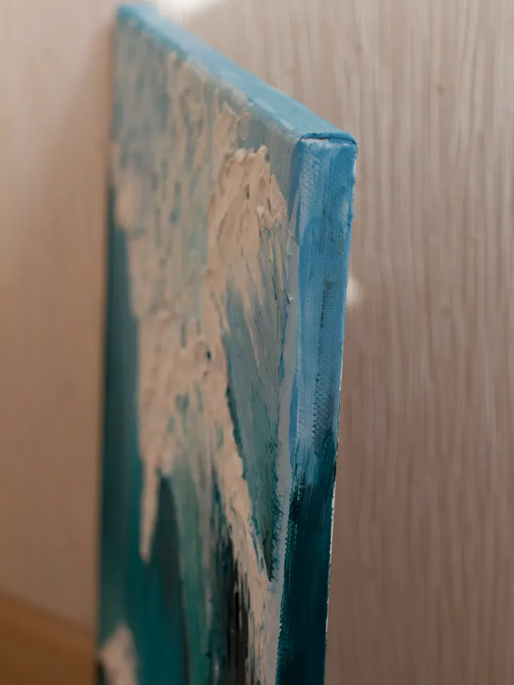3D Abstract Wave Painting - Acrylic with Texture on Canvas - 50x50 cm | Handmade Artwork | Wave wall art