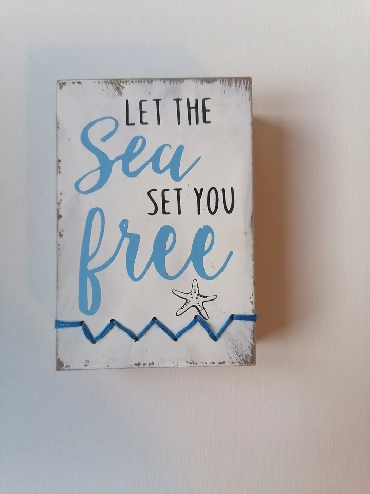 Let the sea set you free Signs, Vintage style Beach Sign, Beach Decor, beach wall decor, beach signs