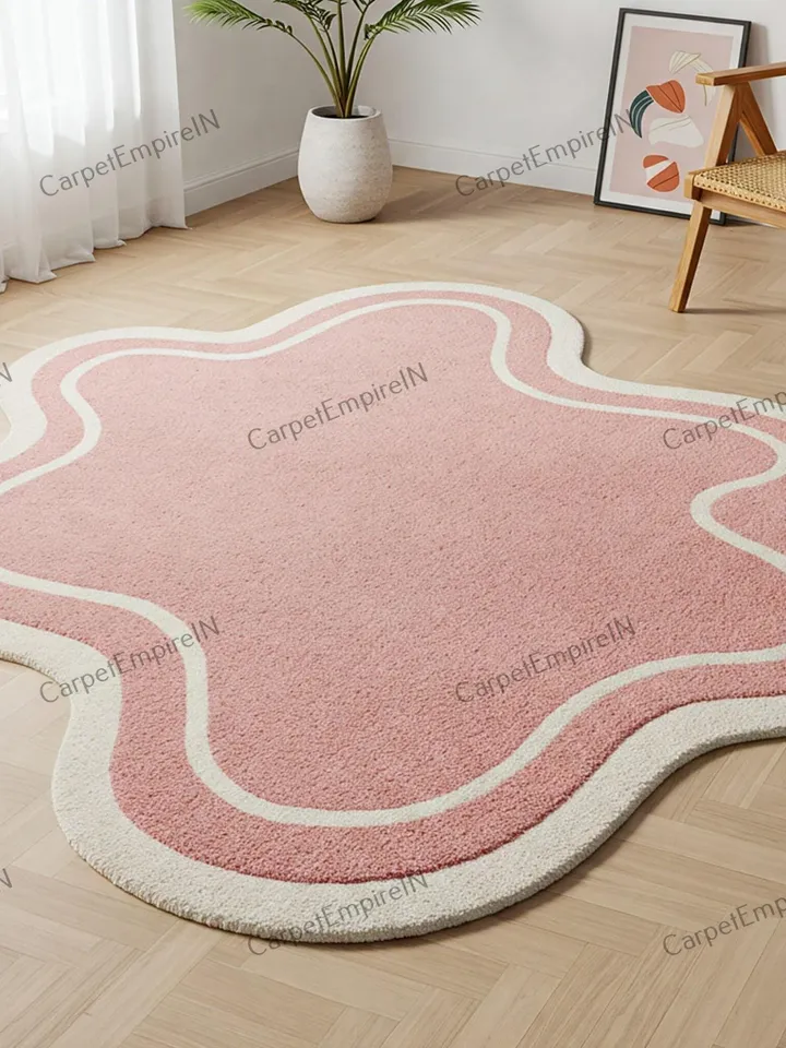 Pink Cloud-Shaped Area Rug | Modern Abstract Rug, Nursery, Home rug, Living room rug,Dining decor, Bedroom rug, 3x5,4x6,5x7,8x10,9x12,10x14.