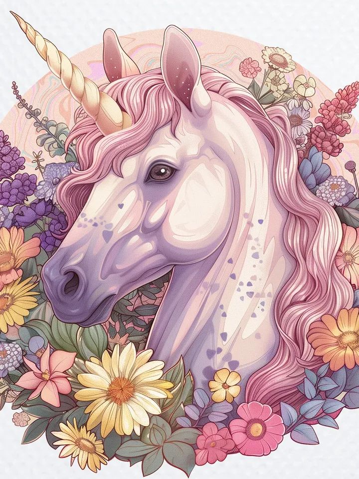 12 Unicorn in flowers Clipart, Unicorn Сlip Art, Cute Unicorn digital download, Flower Unicorn Png, sublimation Unicorn Png
