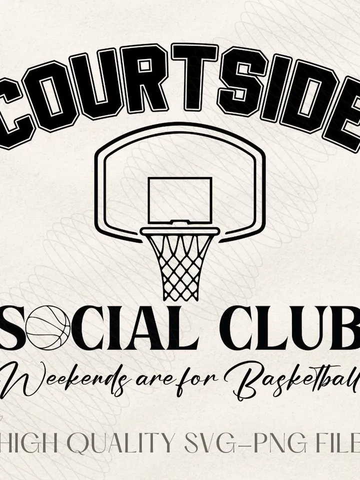 Basketball Mom Svg Png, Courtside Social Club, Basketball SVG, Basketball Shirt SVG, Basketball Season, Trendy Basketball SVG, Courtside