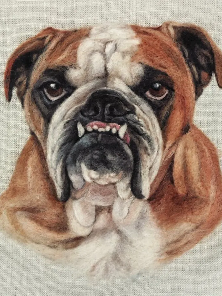 Custom felted dog portrait from photo, Christmas Gift Wrapping,Customized gift