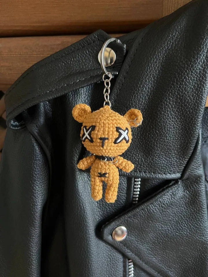 PDF Crochet Goth Bear Pattern, Amigurumi goth teddy bear Voodoo doll Pattern, Keychain Crochet Pattern Halloween Crochet Pattern Voodoo Bear