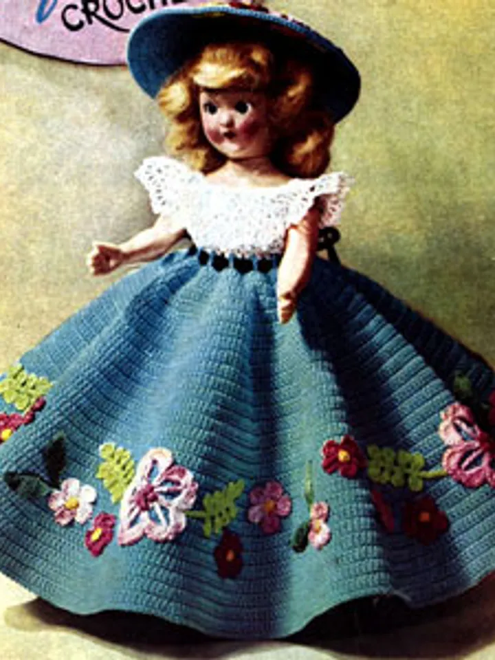 Vintage Crochet Pattern Dress for Doll Promenade Doll Pattern Digital Download PDF