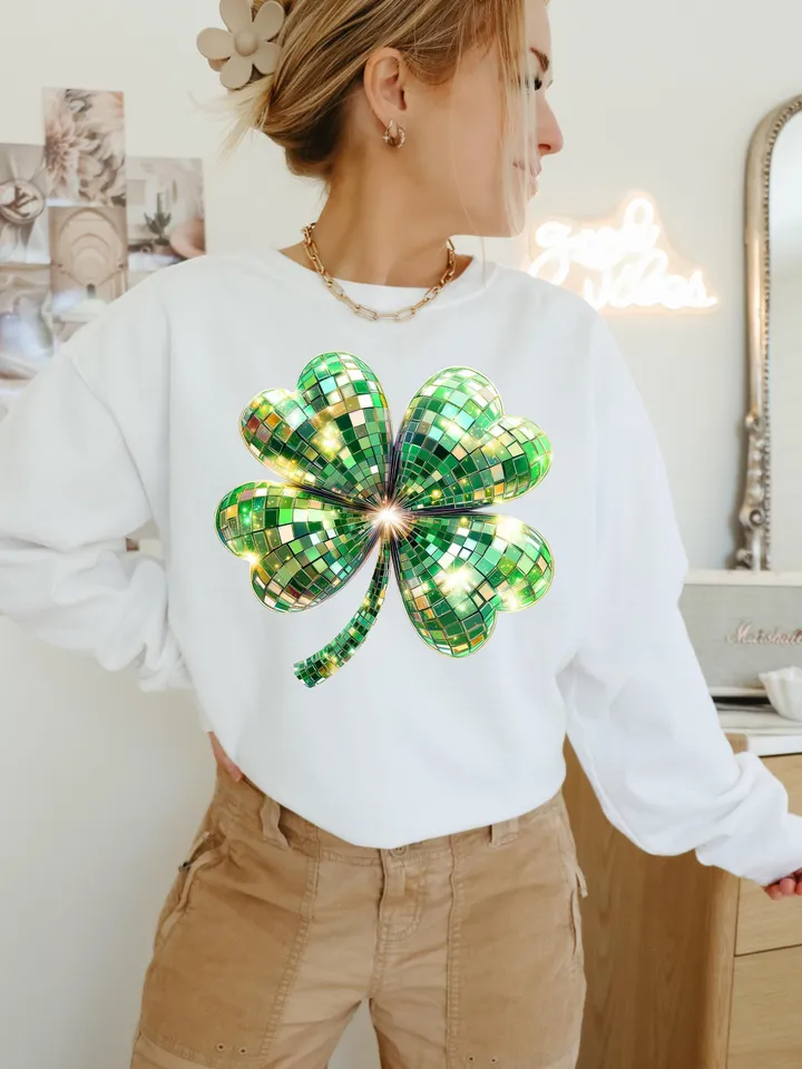 St. Patrick’s Day Clover png, St Patricks Coquette PNG, Coquette PNG, Glitter Faux Disco png, St Patrick's Day png, Shiny Irish, Shamrock